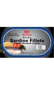 Kersen Boneless Sardine Fillets Lightly Smoked In Brine