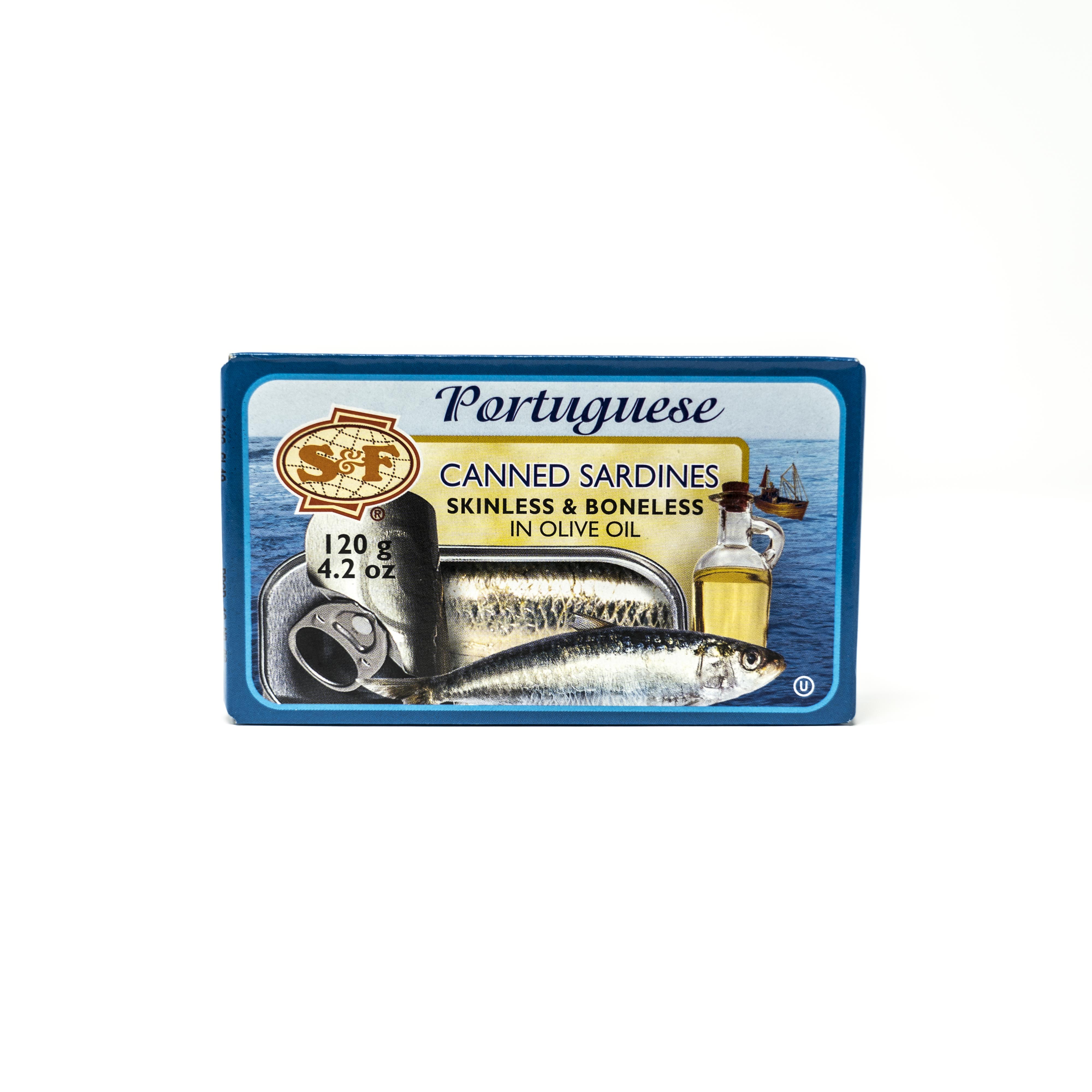 S&F Portuguese Canned Sardines Skinless Boneless in Olive Oil